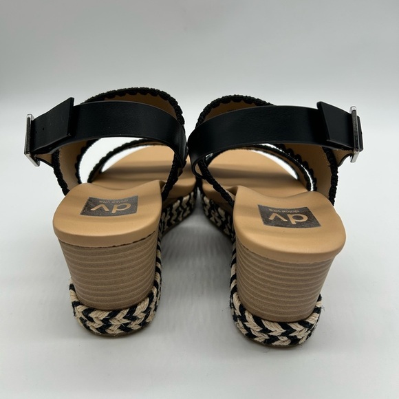 DV by Dolce Vita Black Vegan Wedge Sandals Size 8.5 NWB - Picture 7 of 12